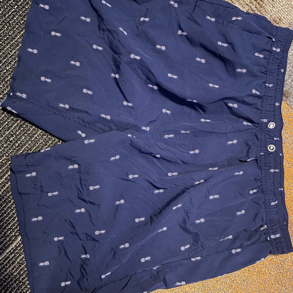 Navy Blue Shorts with Pineapple Print